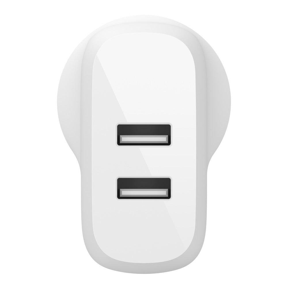 Belkin BOOSTCHARGE Dual USB-A Wall Charger 24W + Lightning to USB-A Cable - For Apple Devices - White