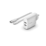 Belkin 24W Dual Wall Charger and USB-A to USB-C Cable