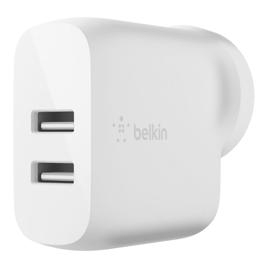 Belkin 24W Dual Wall Charger and USB-A to USB-C Cable - Universally compatible - White