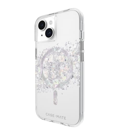 Case-Mate Karat MagSafe Case - For iPhone 15 - Touch of Pearl - Silver / Clear