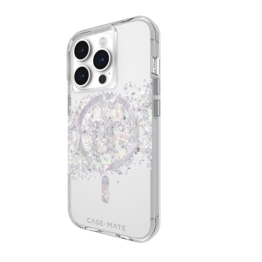 Case-Mate Karat MagSafe Case - For iPhone 15 Pro - Touch of Pearl - Silver / Clear