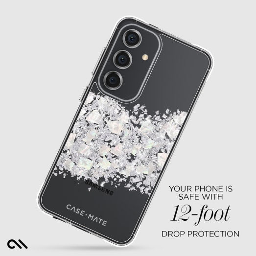 Case-Mate Karat Case - For Samsung Galaxy S24 - Touch of Pearl - White / Black