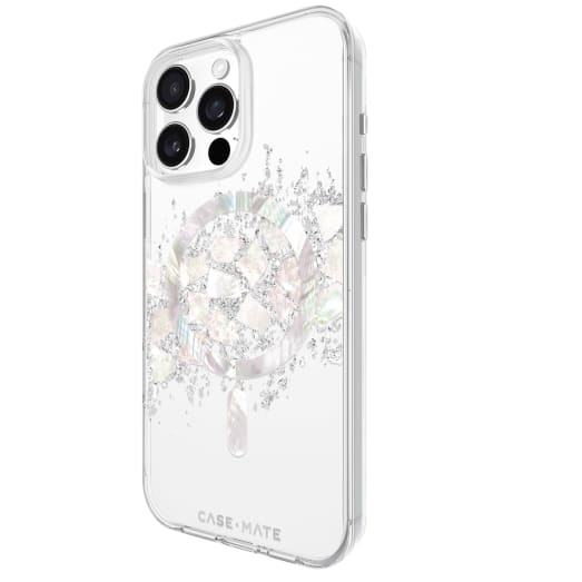 Case-Mate Karat MagSafe Case - For iPhone 16 Pro Max - Touch of Pearl - Silver / Clear