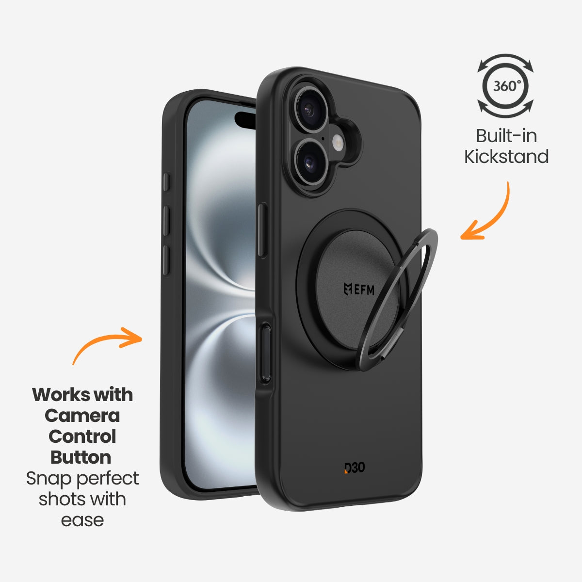 EFM Alta Case with D3O Bio - For iPhone 16 - Black