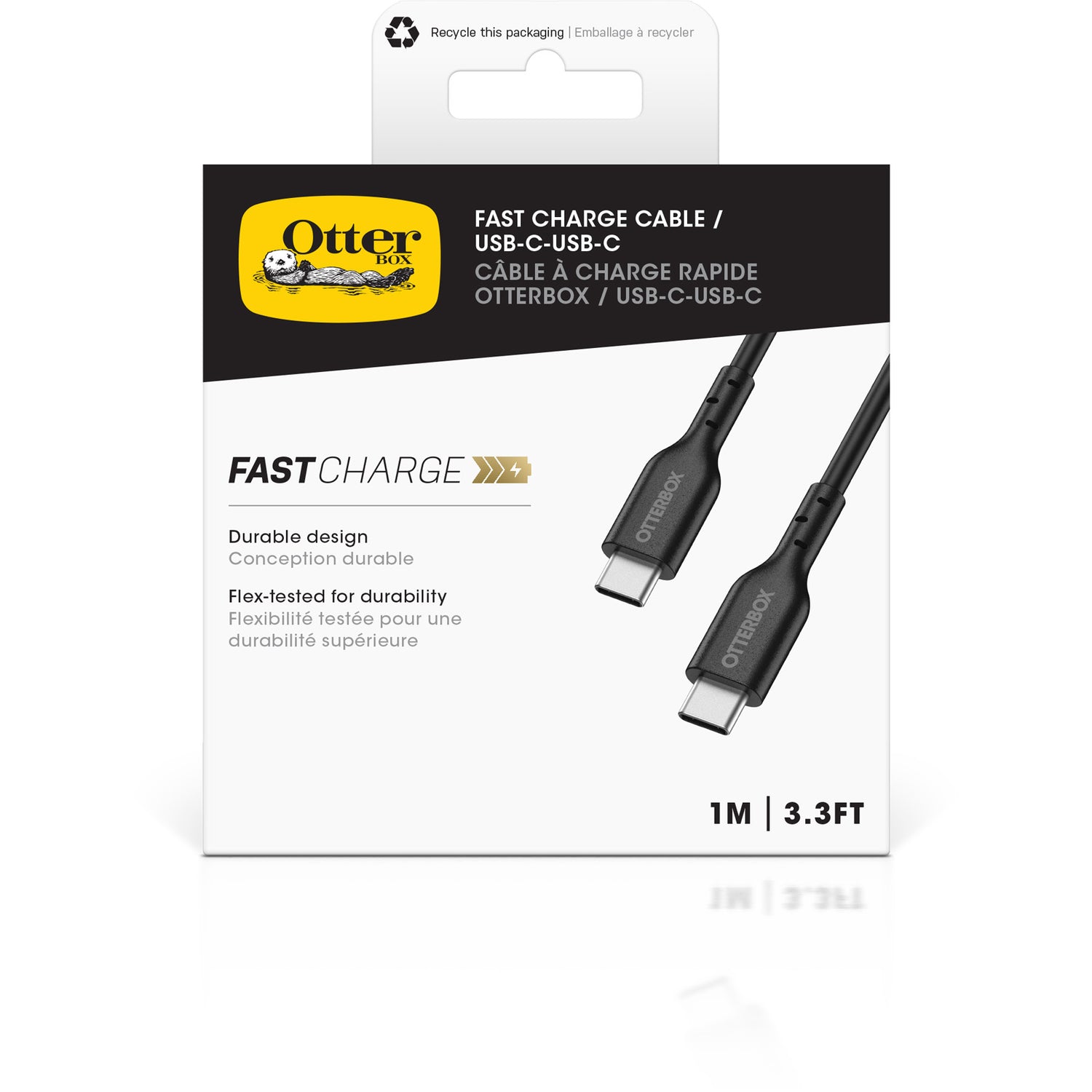 OtterBox Fast Charge Cable - "USB-C to USB-C  1m - Black"