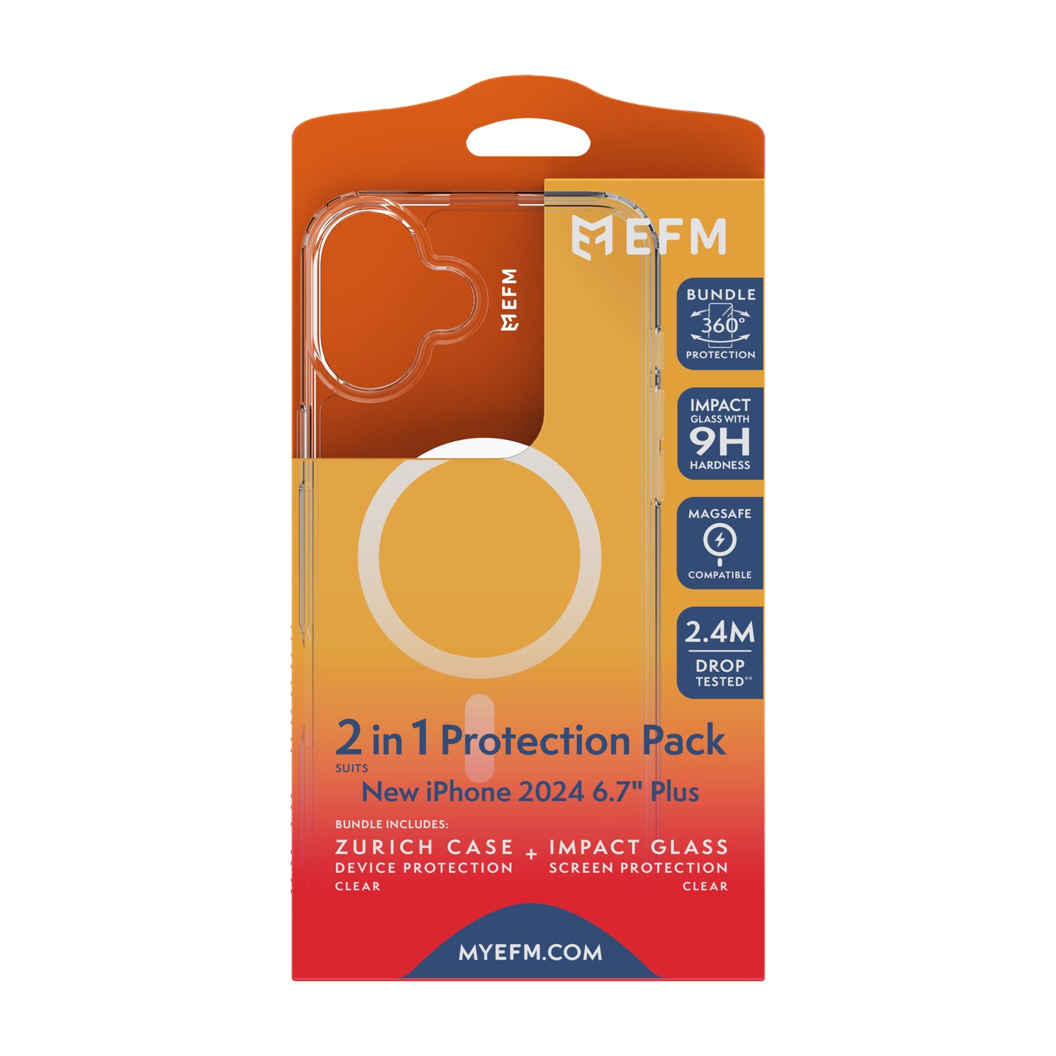 EFM Zurich MagSafe and Impact Screen Protector Bundle - For iPhone 16 Plus