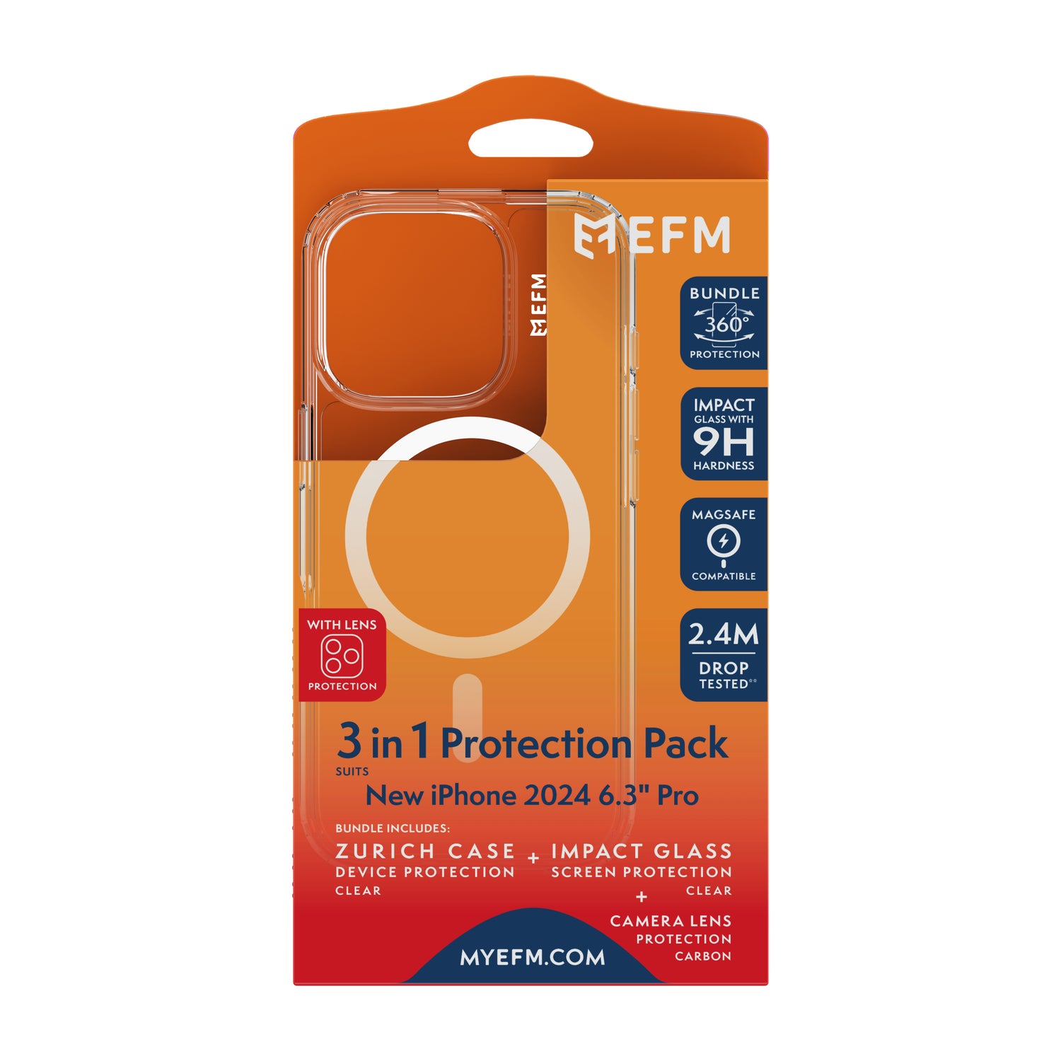 EFM Zurich MagSafe  Impact Screen  Lens Protector Bundle - For iPhone 16 Pro
