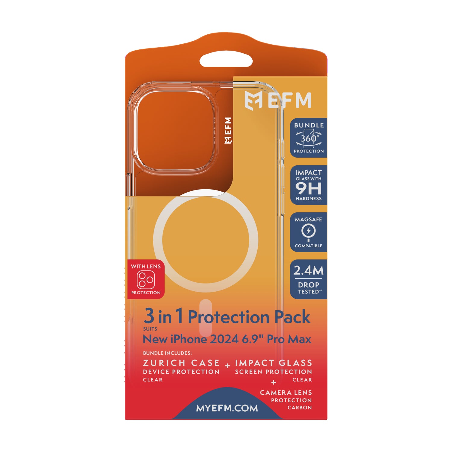 EFM Zurich MagSafe  Impact Screen  Lens Protector Bundle - For iPhone 16 Pro Max