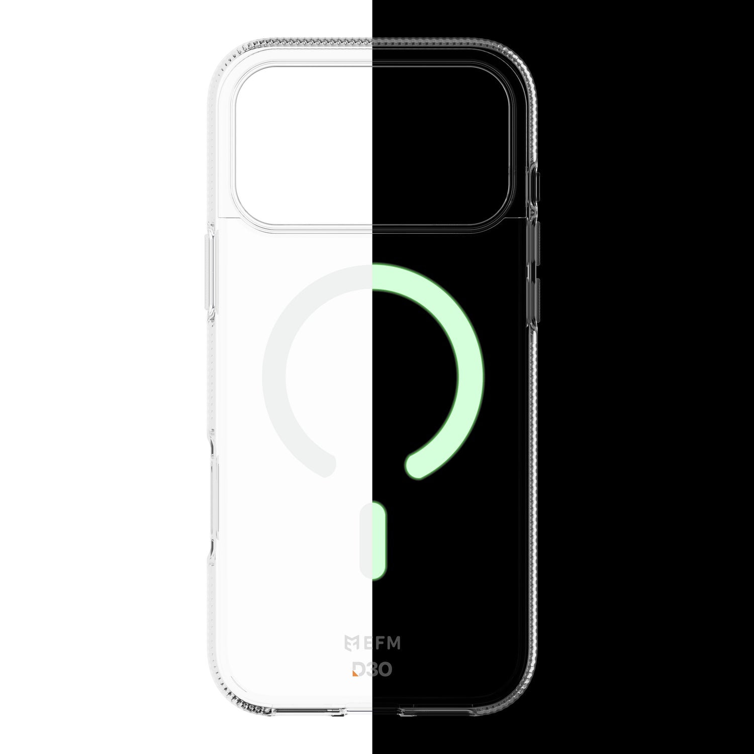 EFM Ibiza Glow In The Dark Case with D3O Zero - For iPhone 17 Pro Max - Clear