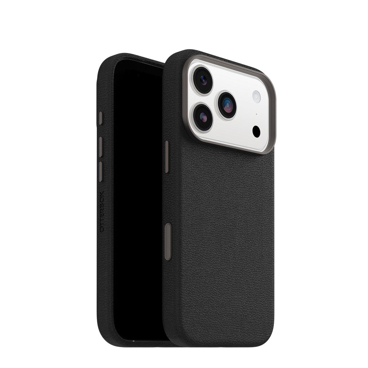 OtterBox Symmetry MagSafe Cactus Leather Case with Camera Control - For iPhone 17 Pro - Noir Ash Black