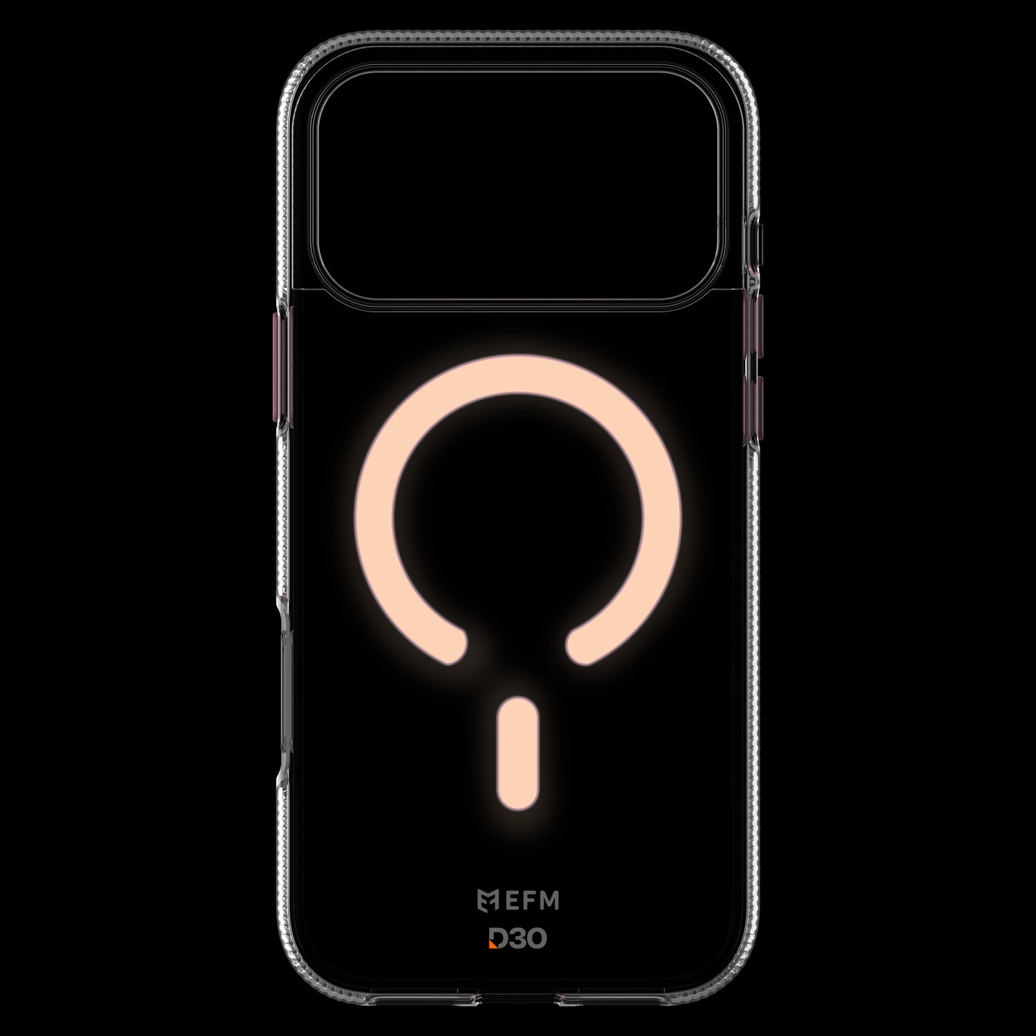 EFM Ibiza Glow In The Dark Case with D3O Zero - For iPhone 17 Pro - Pink