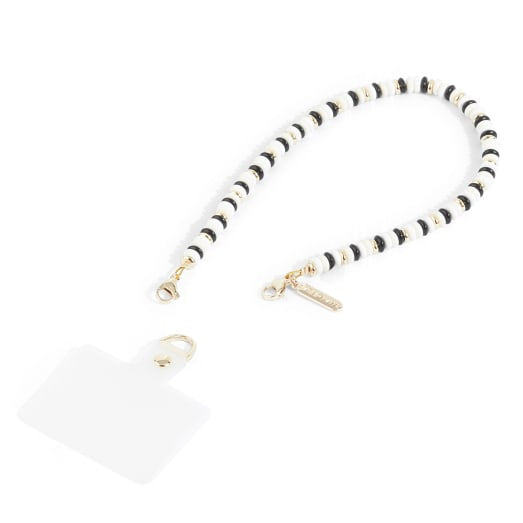 Case-Mate Anchor Card Phone Charm - Beaded Ivory and Onyx - White / Black