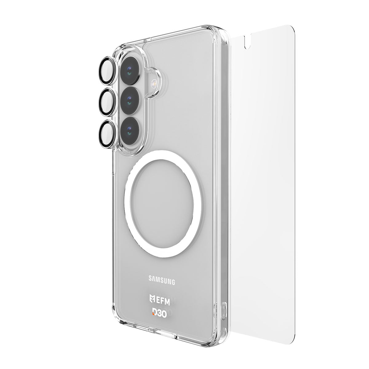 EFM 3-in1 D3O Case  Screen Protection and Camera Lens Protection Bundle - For Samsung Galaxy S26 - Clear