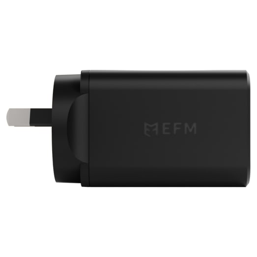 EFM ECO 50W Dual Port Wall Charger - With GaN  Power Delivery and PPS - Black