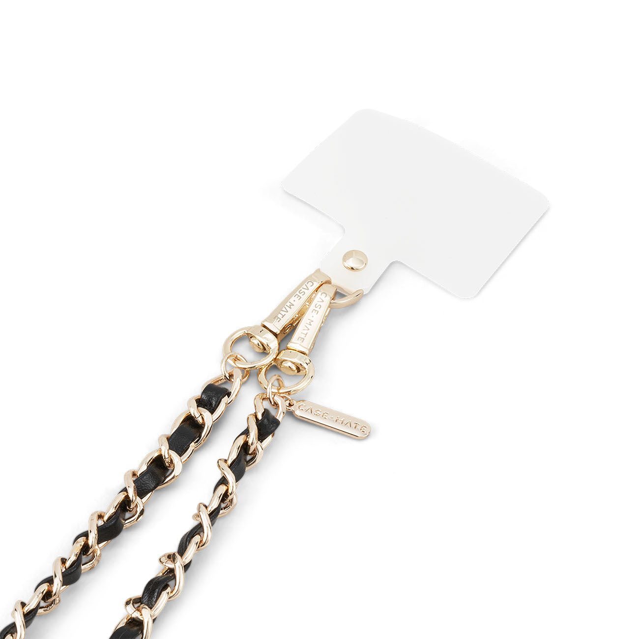 Case-Mate Phone Crossbody - Gold Chain and Black Leather