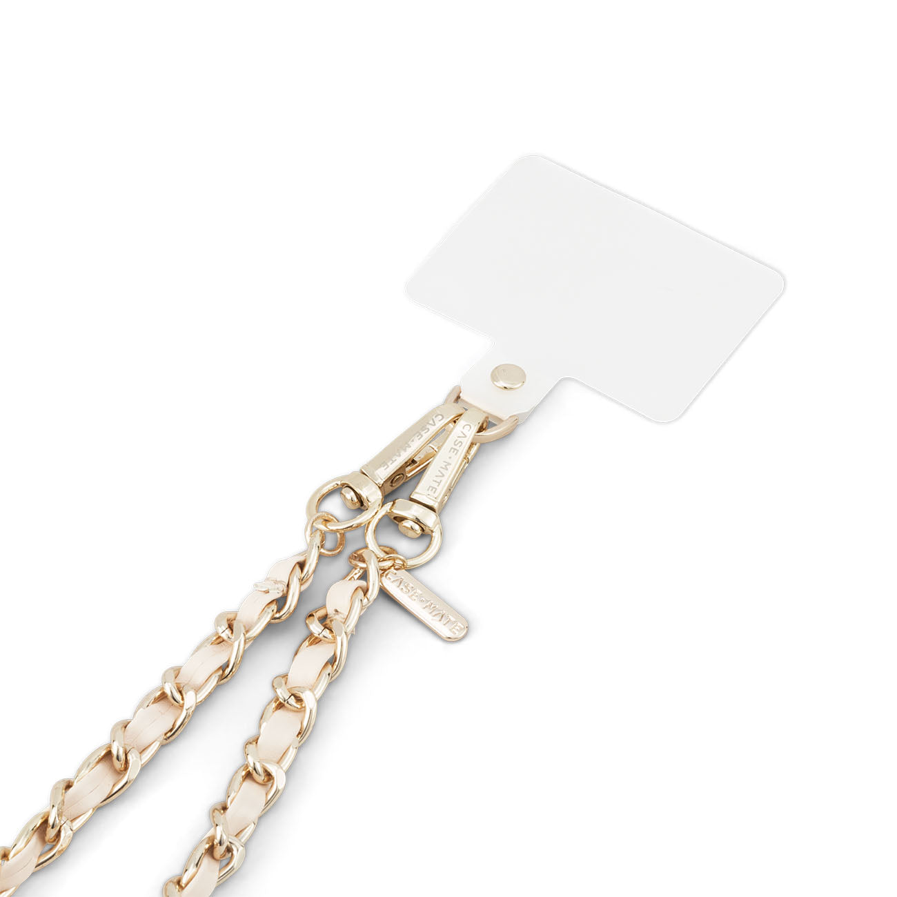 Case-Mate Phone Crossbody - Gold Chain and Cream Leather