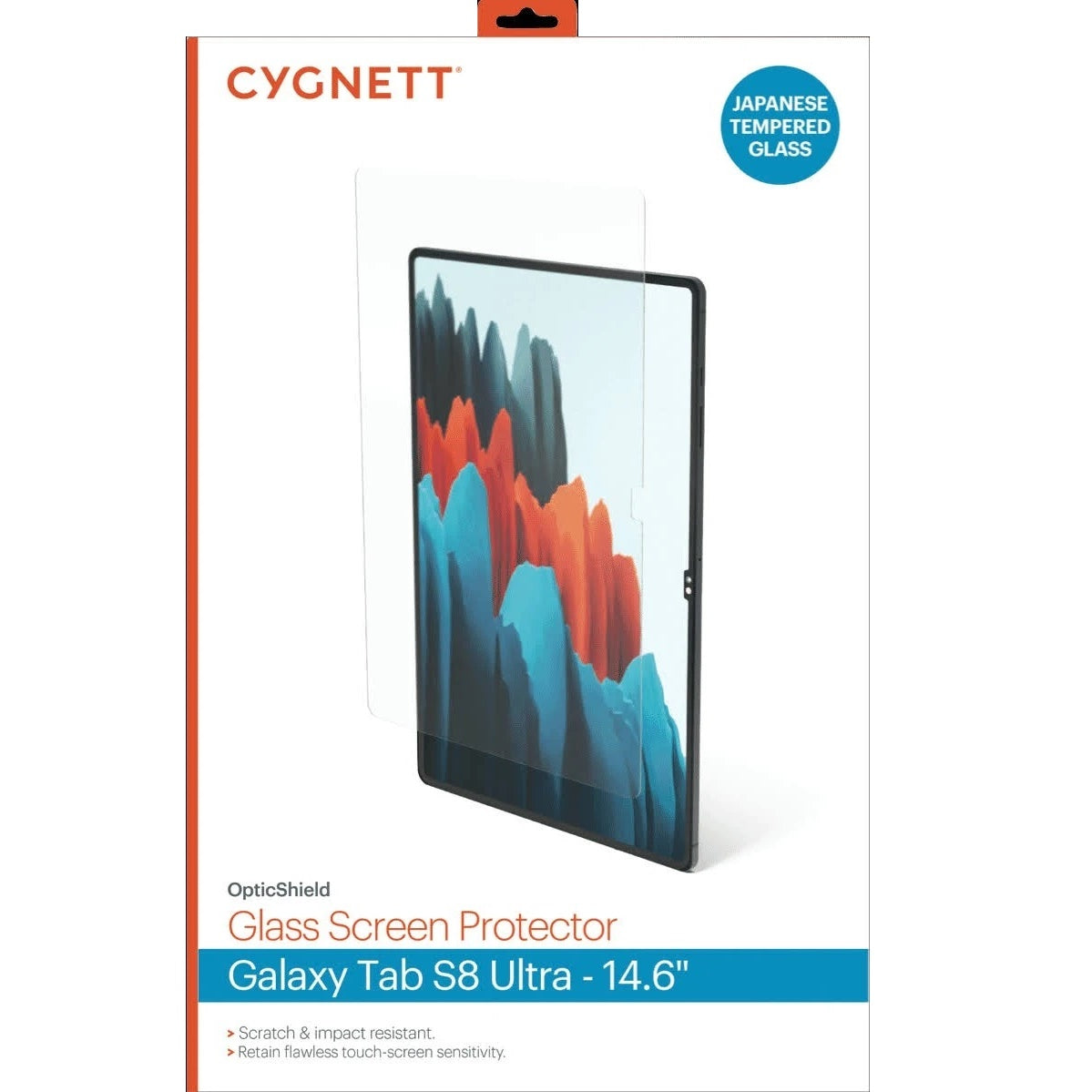 Cygnett OpticShield Samsung Galaxy Tab S10 Ultra/Tab S9 Ultra/Tab S8 Ultra(14.6")Japanese Tempered Glass Screen Protector-