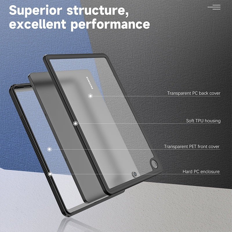 USP Samsung Galaxy Tab A9+ WaterProof Case Black - Support Smart Control Keyboard / 360Â° Rotation / DustProof / SnowProof / ShockProof / IP68 / Durable