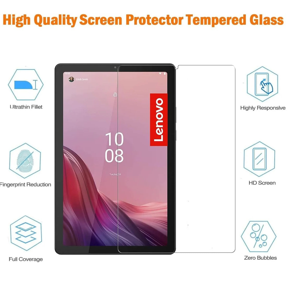Pisen Lenovo Tab M11 (11') Premium Tempered Glass Screen Protector - Anti-Glare / Durable / Scratch Resistant / Dust Repelling / Ultra Clear / Non-Adhesive
