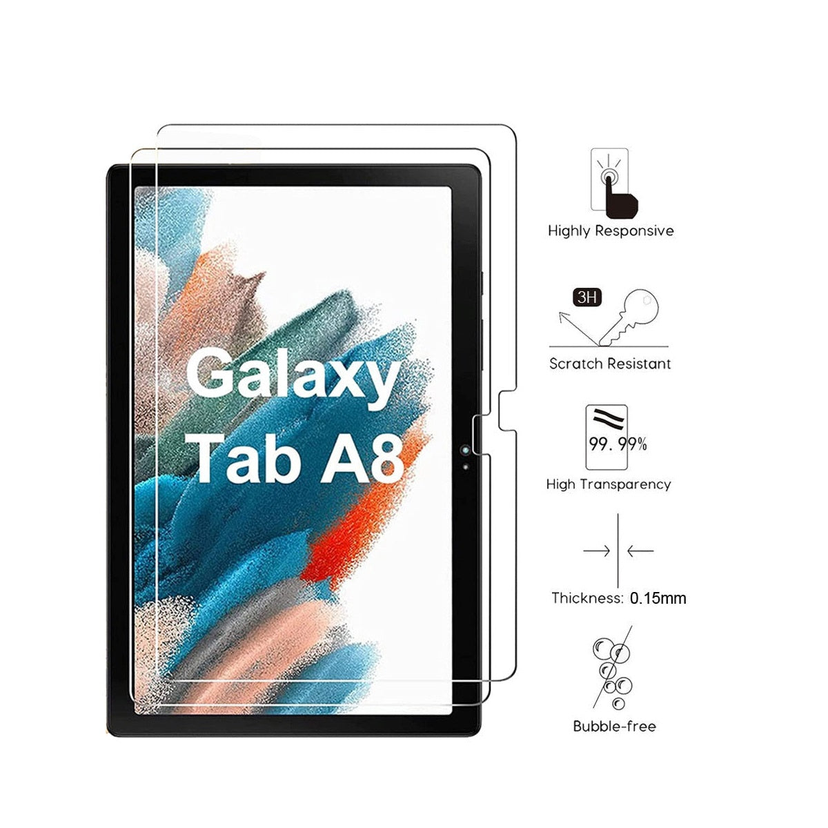 Generic Samsung Galaxy Tab A9+ (11") Premium Tempered Glass Screen Protector Clear - Scratch Resistant / Dust Repelling / Ultra-Clear / High Transparency