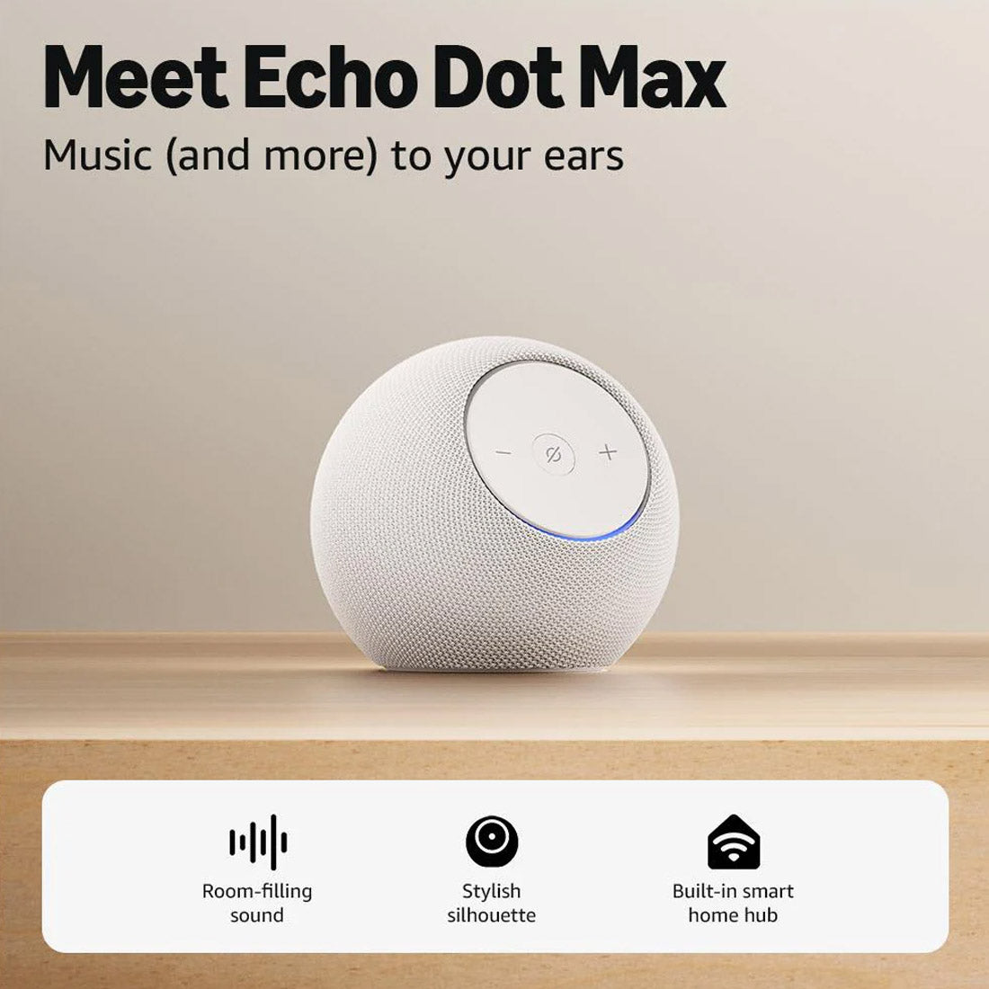 Amazon Echo Dot Max Smart Speaker Hub - Glacier White
