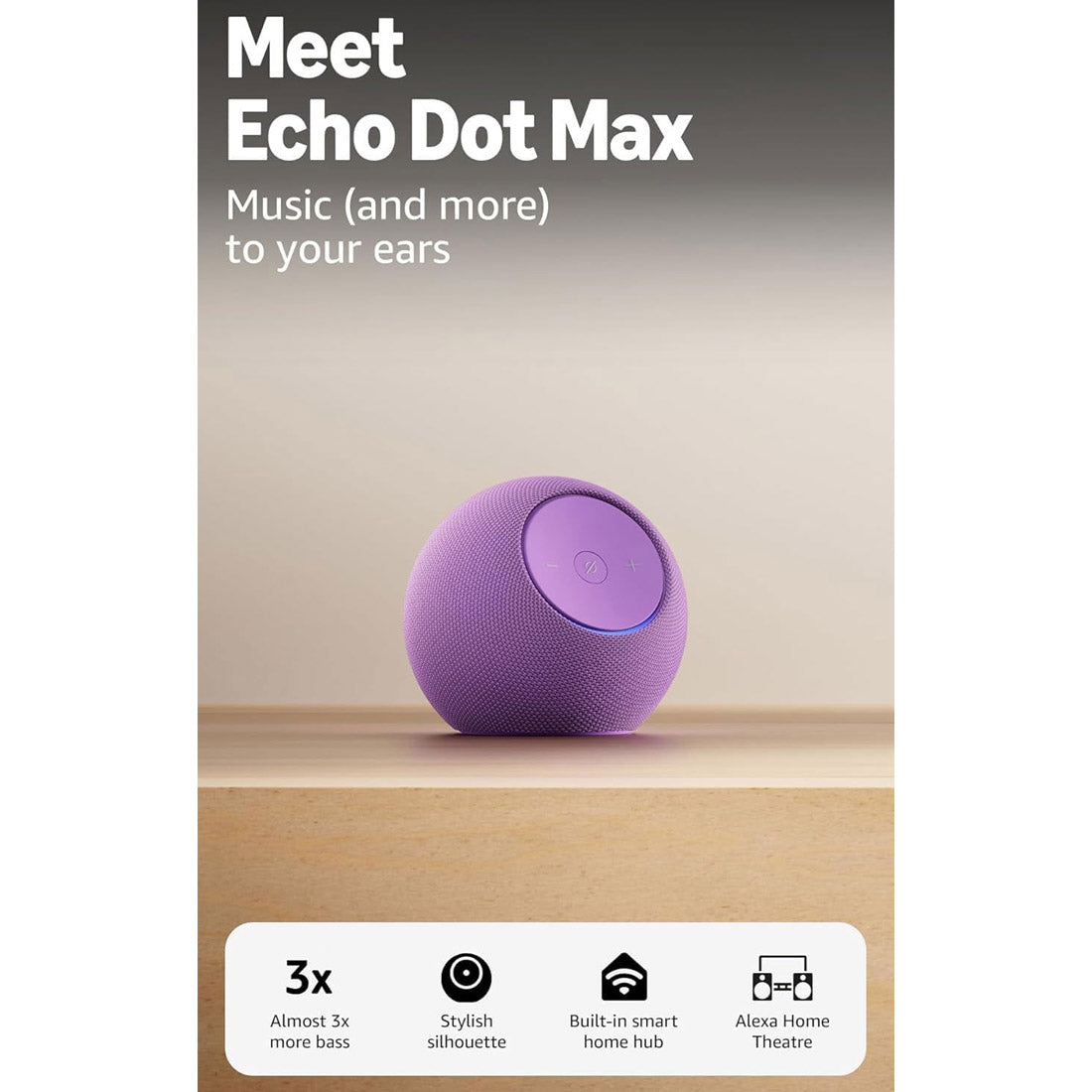 Amazon Echo Dot Max Smart Speaker Hub - Amethyst