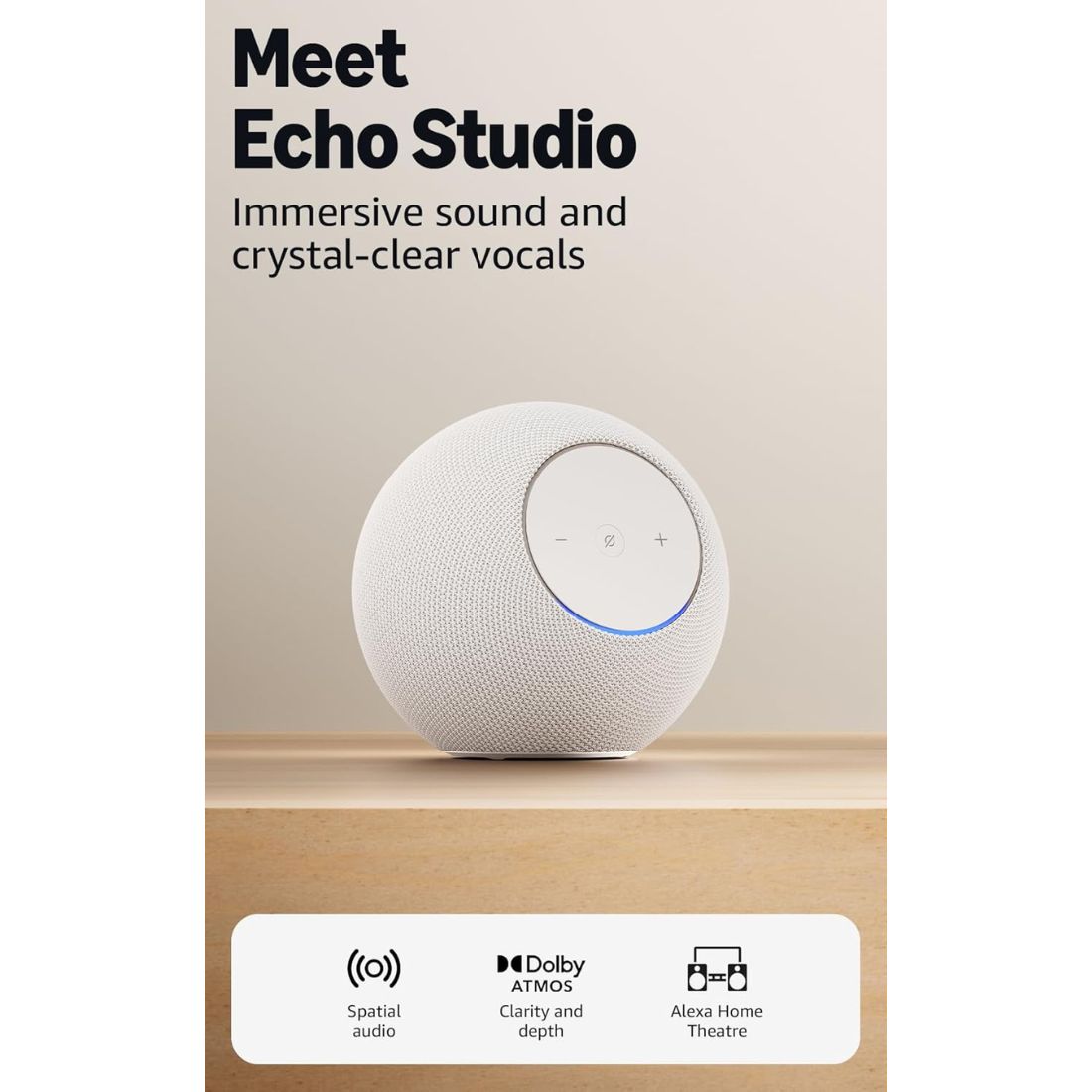 Amazon Echo Studio (Newest Gen) Dolby Atmos/Immersive Spatial - White