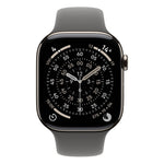Apple Watch Series 11 GPS + Cellular 42mm Natural Titanium Case w/ Stone Grey Sports Band (S/M)