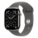 Apple Watch Series 11 GPS + Cellular 42mm Natural Titanium Case w/ Stone Grey Sports Band (S/M)