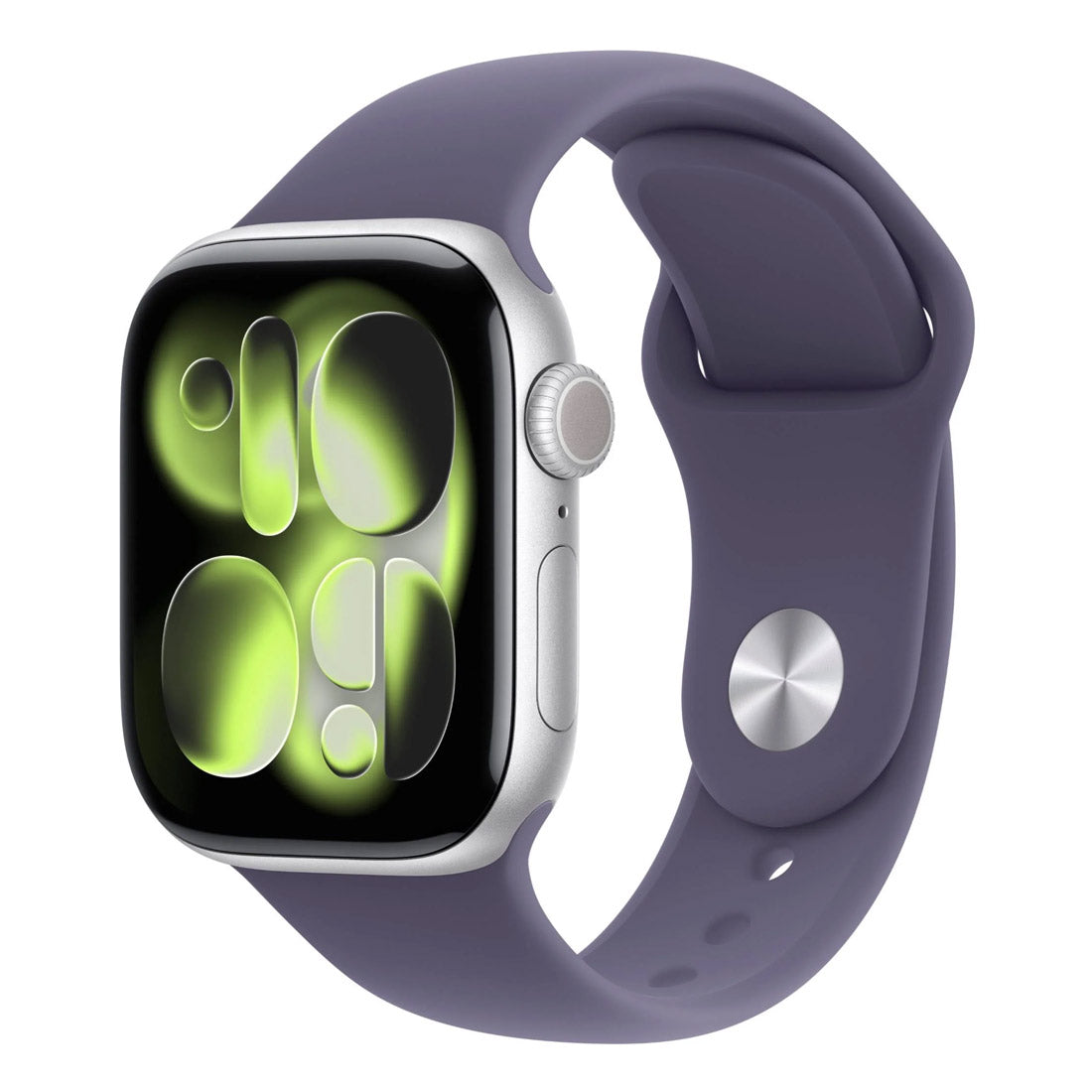 Apple Watch Series 11 GPS + Cellular 42mm Silver Aluminium Case w/ Purple Fog Sports Band (S/M)