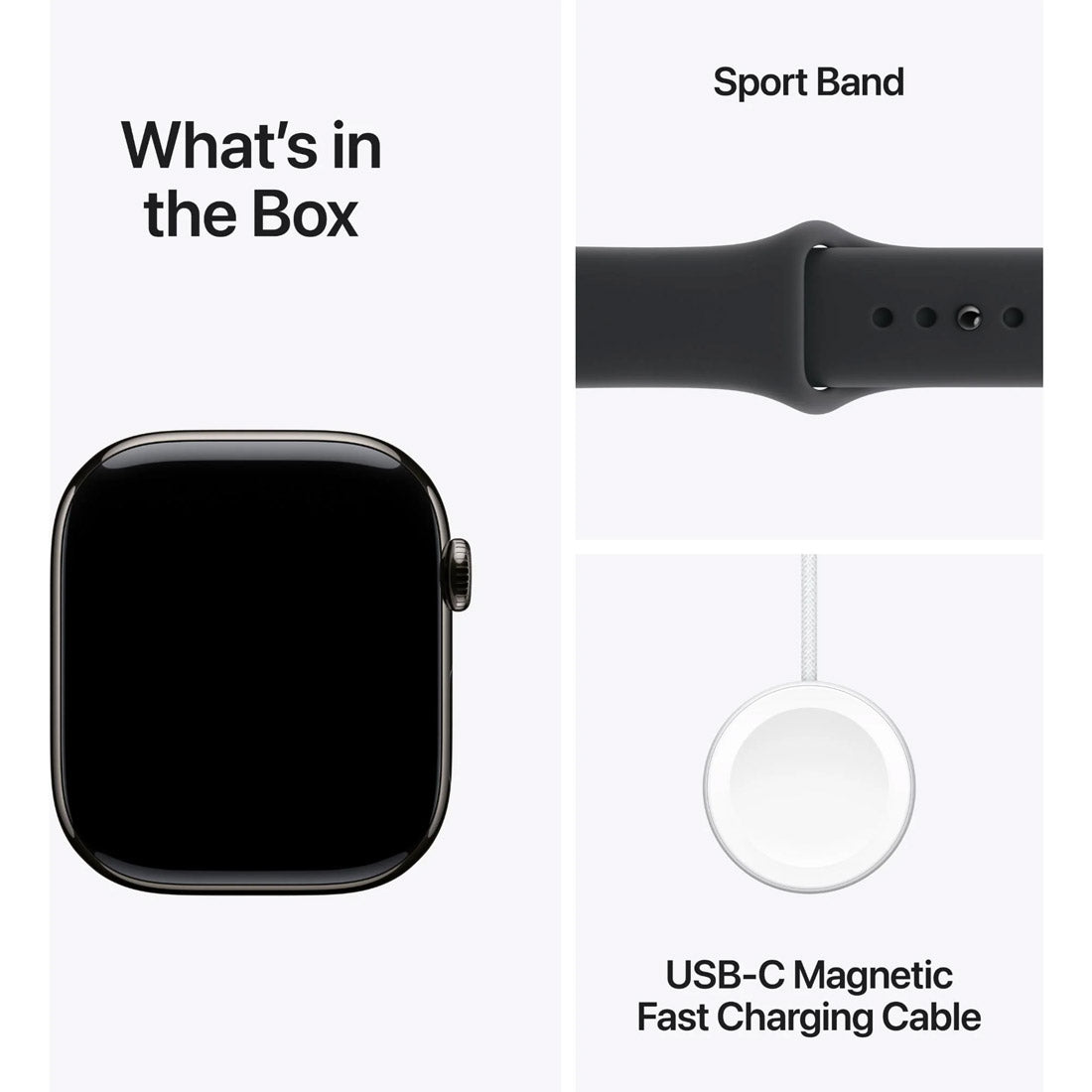 Apple Watch Series 11 GPS + Cellular 46mm Slate Titanium Case w/ Black Sports Band (M/L)