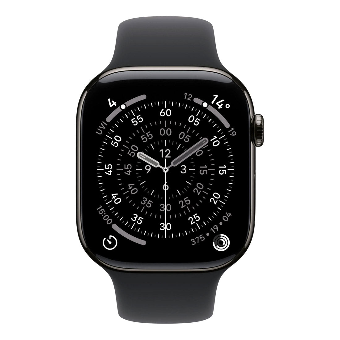 Apple Watch Series 11 GPS + Cellular 42mm Slate Titanium Case w/ Black Sports Band (M/L)