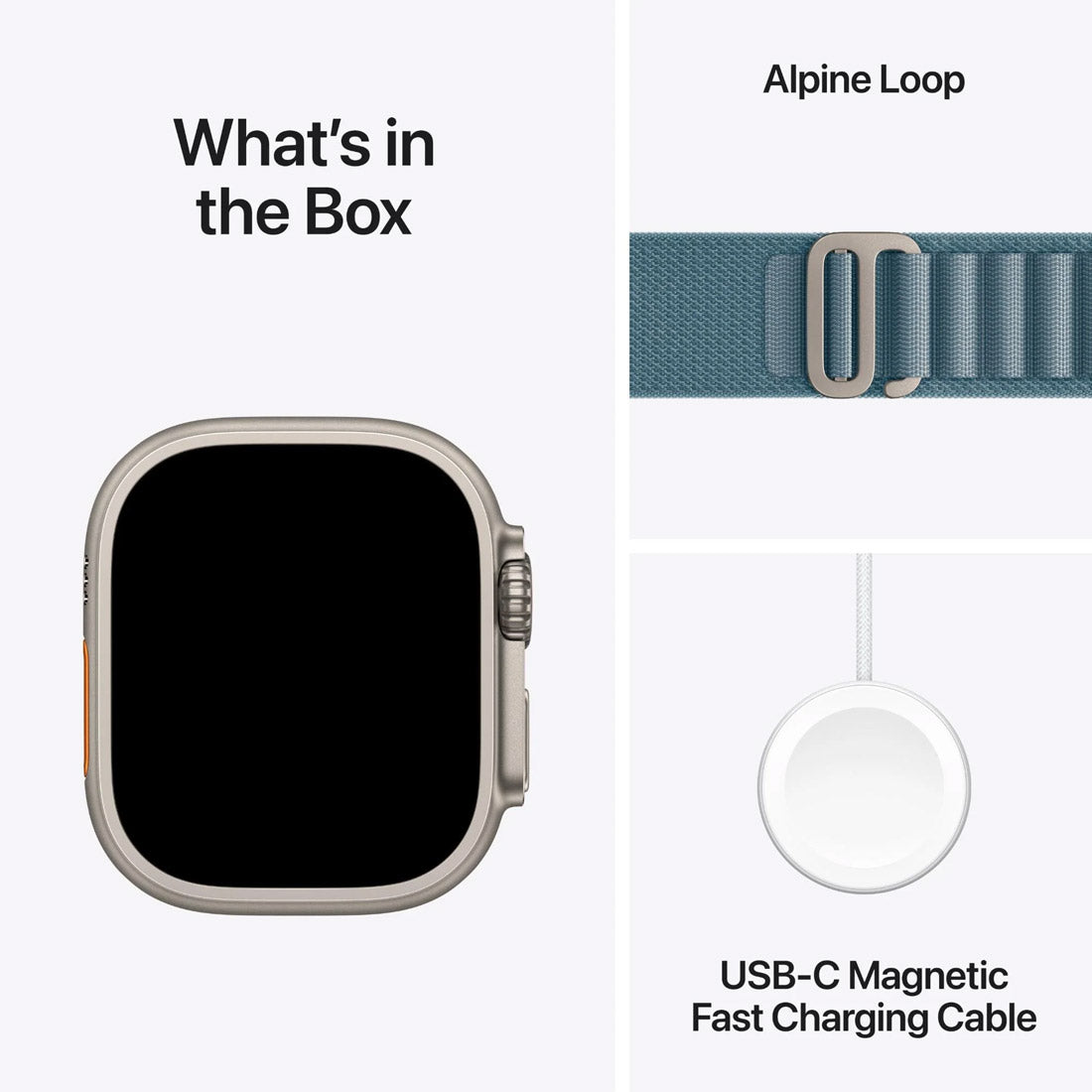 Apple Watch Ultra 3 49mm GPS + Cellular Natural Titanium Case w/ Light Blue Alpine Loop (Medium)