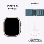 Apple Watch Ultra 3 49mm GPS + Cellular Natural Titanium Case w/ Light Blue Alpine Loop (Small)