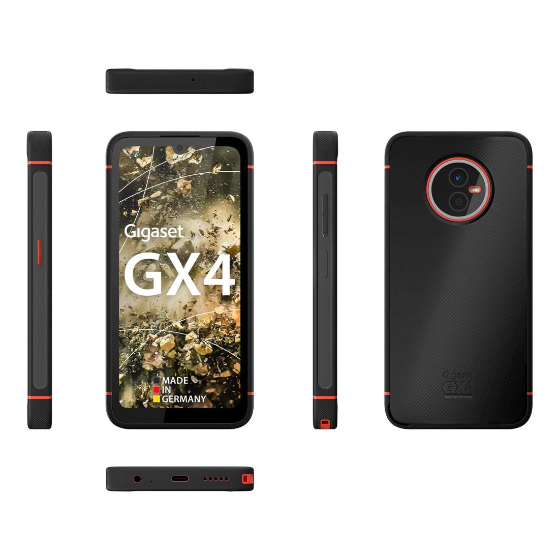 Gigaset GX4 Pro 4G Rugged Phone (Dual Sim, 128GB/6GB, For Telstra, Boost, ALDI, Optus, Coles) - Black