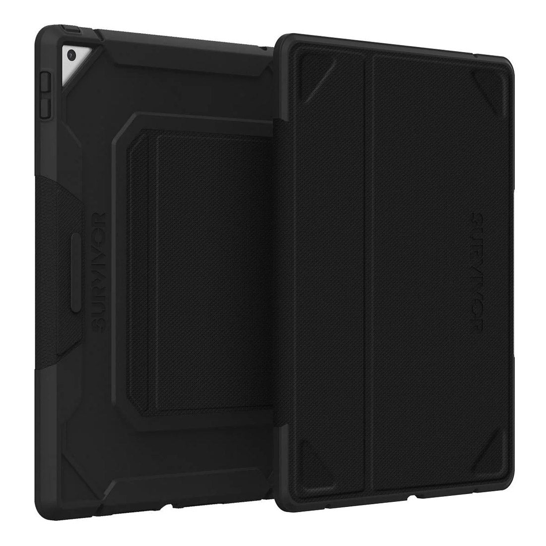 Griffin Survivor Rugged Folio Case for iPad 10.2" 7/8/9th Gen - Black
