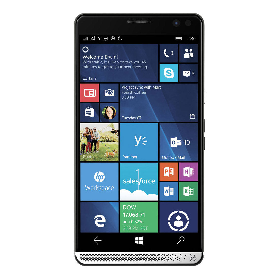 HP Elite X3 with Desktop Dock (4G/LTE, 64GB/4GB. 5.96''. Win10, PC/Tablet/SmartPhones) - Black