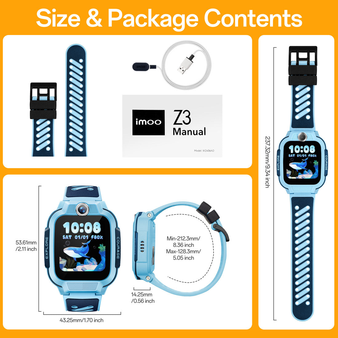 imoo Z3 4G Kids Smart Watch (1.5'', 8GB/256MB) - Blue