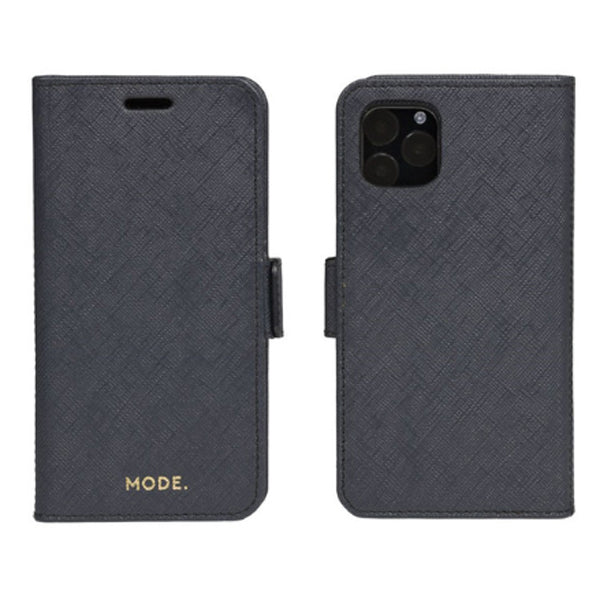Mode New York - iPhone 11/XR (6.1") - Night Black 2-in-1 leather wallet + Magnetic Case