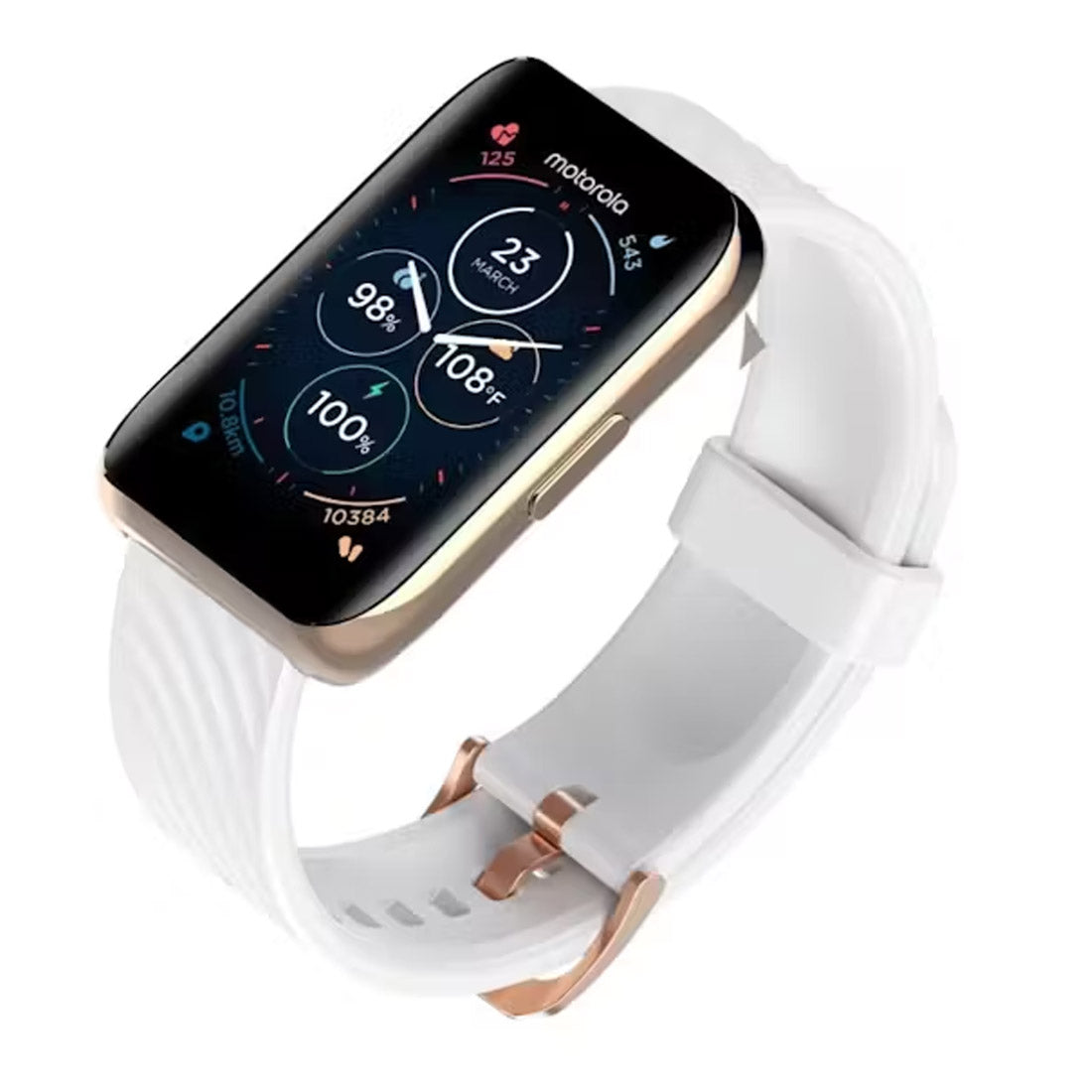 Motorola moto Watch 40 Smart Watch - Rose Gold / White Strap