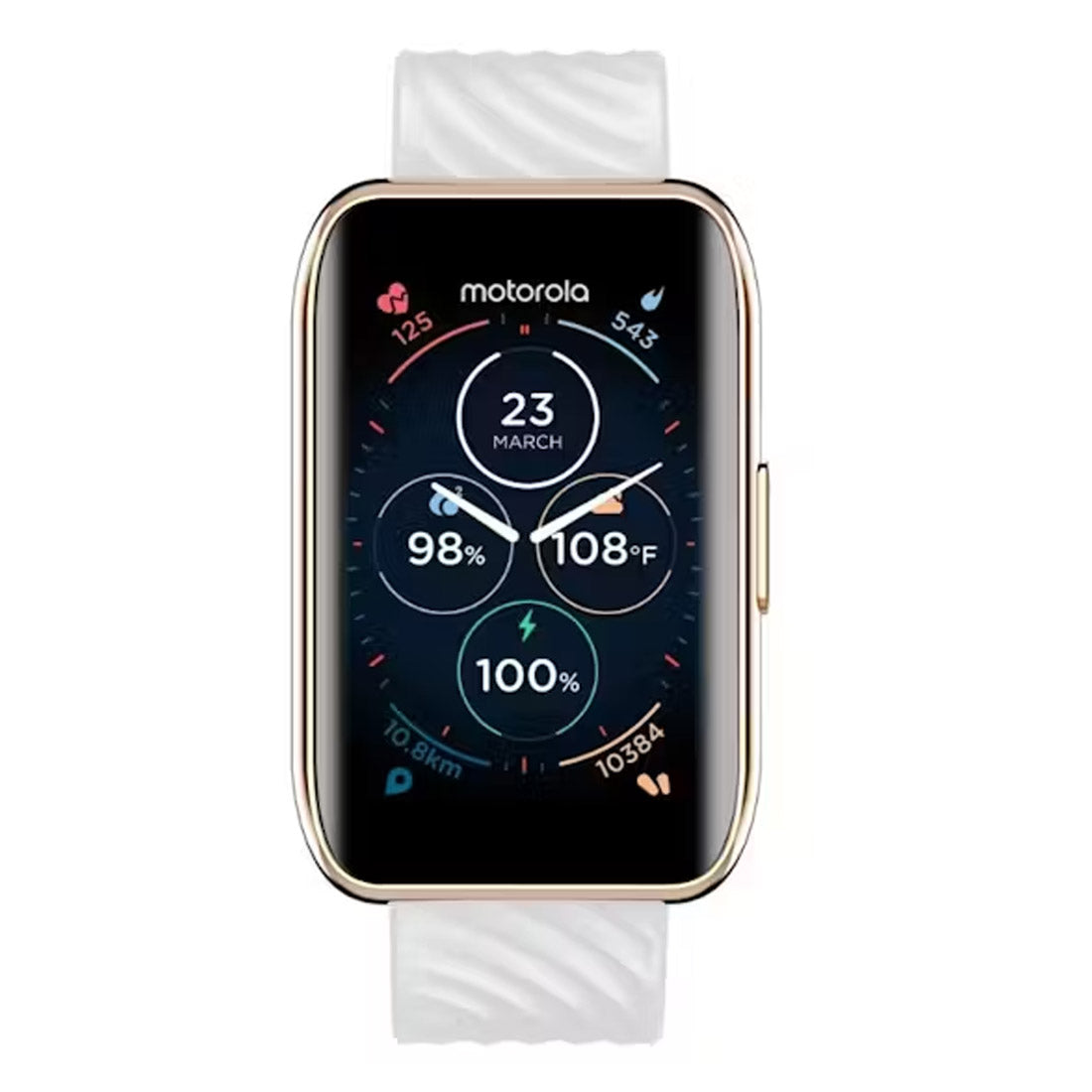Motorola moto Watch 40 Smart Watch - Rose Gold / White Strap