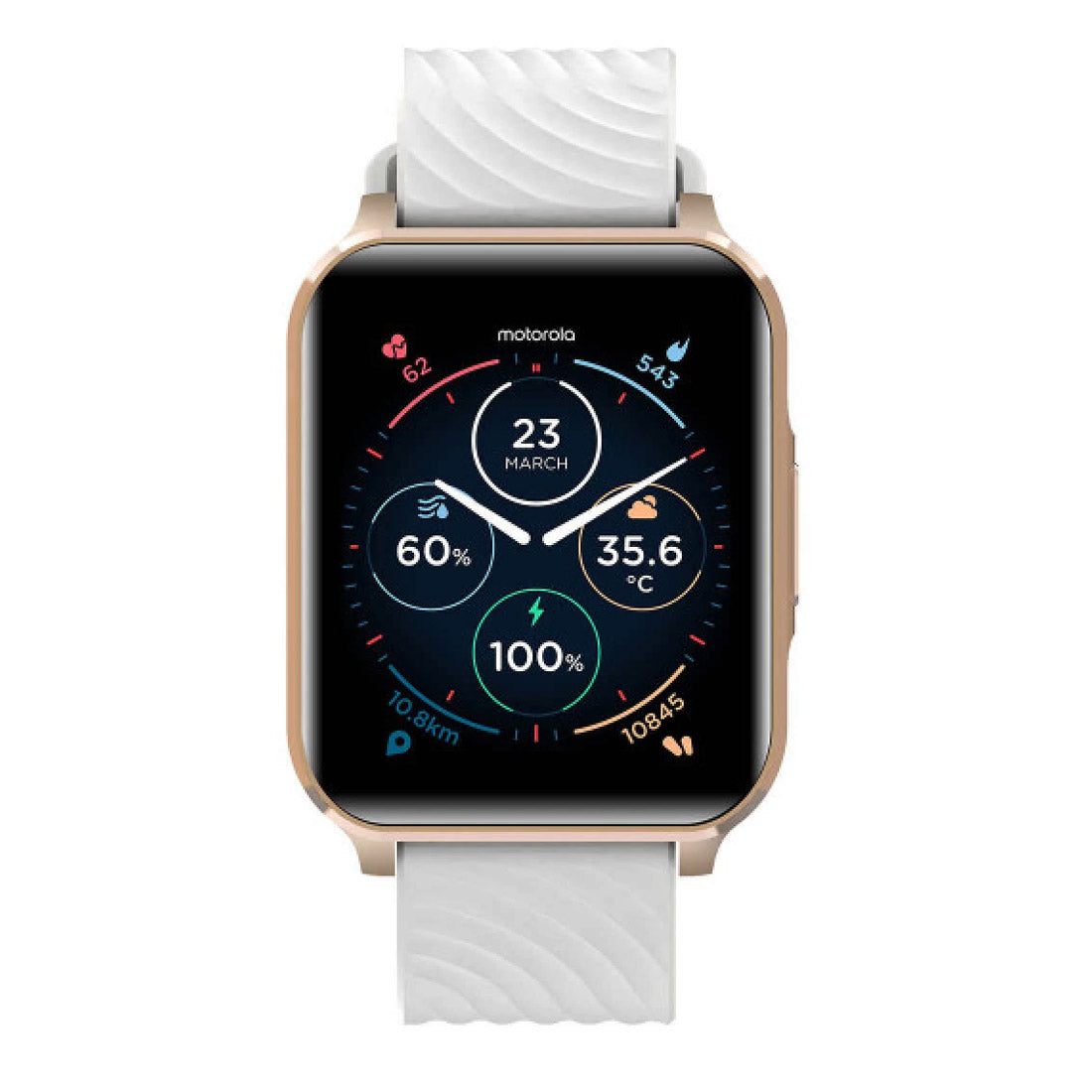Motorola moto Watch 70 Smart Watch - Rose Gold / White Strap