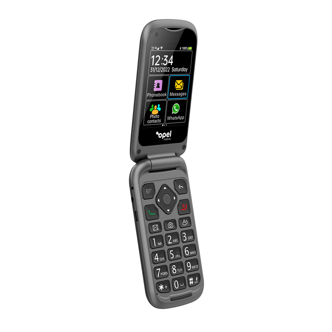 Opel Mobile 4G TouchFlip (2.8", Big Button, Flip Phone) - Black