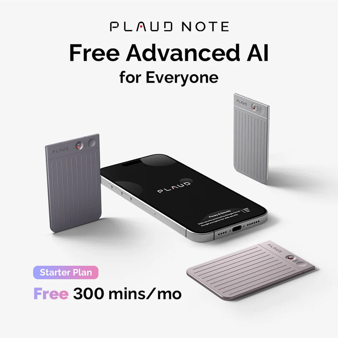 PLAUD NOTE ChatGPT Empowered AI Voice Recorder (Magnetic Case Included) - Black