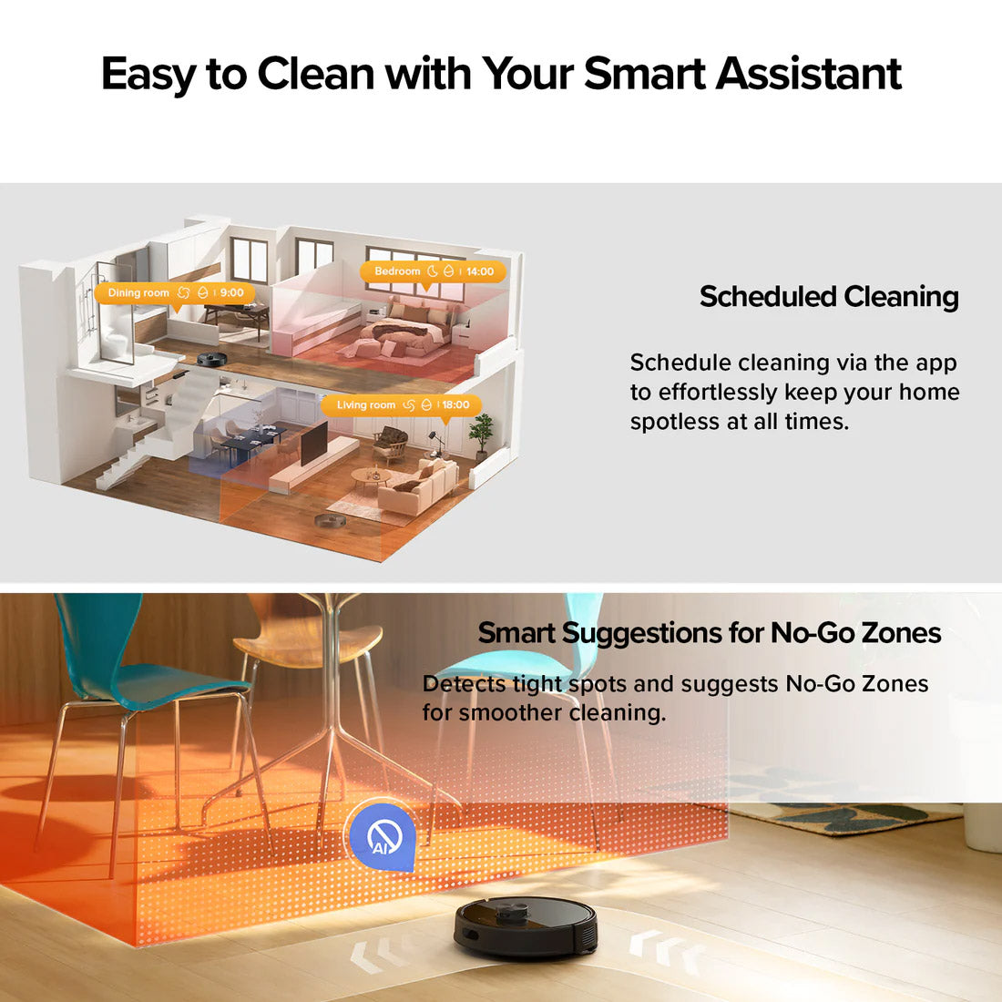Roborock Q7T+ Plus Robotic Vacuum Cleaner w/ 10-000Pa Suction Power - Black(OS)