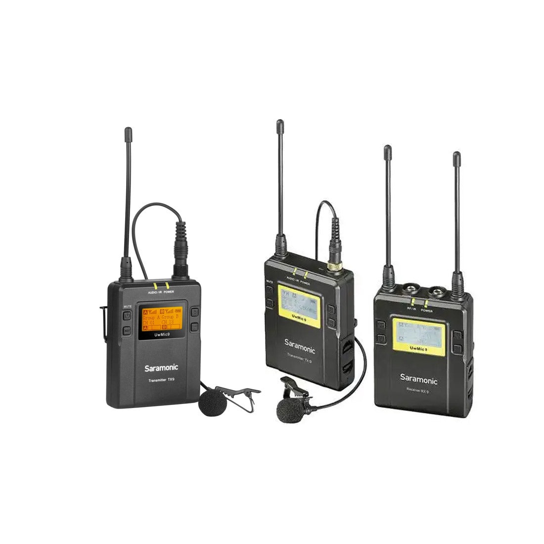 Saramonic UWMIC9AU (TX9+TX9, 1st Gen) and UWMIC9AU (TX9, 2nd Gen) UHF Wireless Lavalier Microphone System