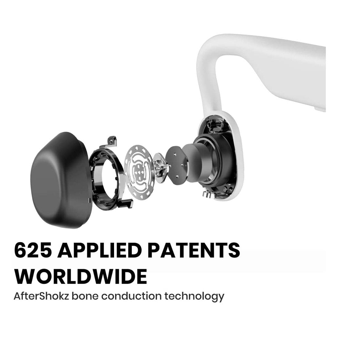 Shokz OpenMove Bone Conduction Open-Ear Lifestyle/Sport Headphones - White