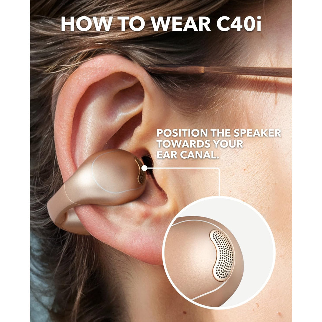 Soundcore C40i True Wireless Clip-On Earbuds - Midnight