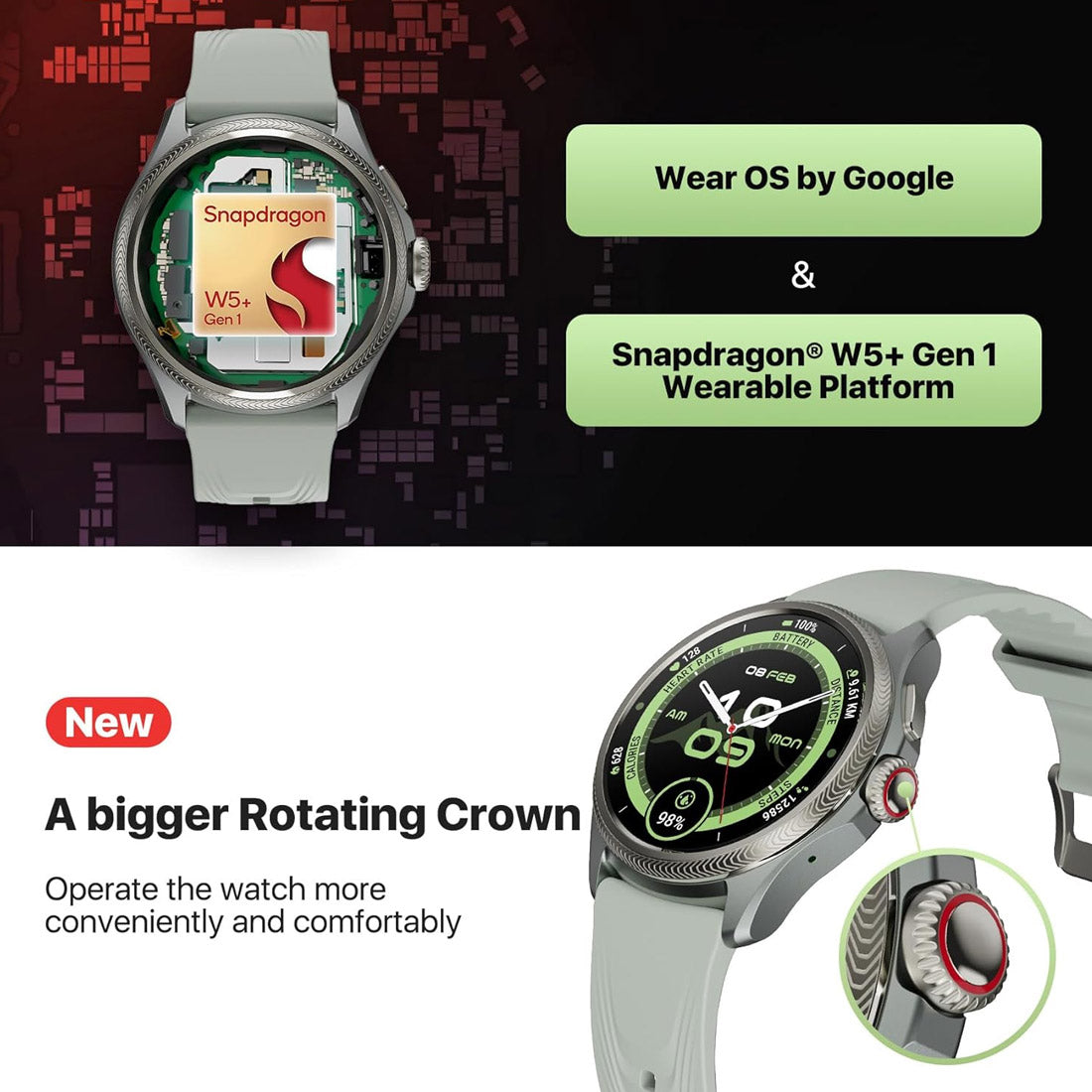 TicWatch Pro 5 Enduro Smartwatch - Slate