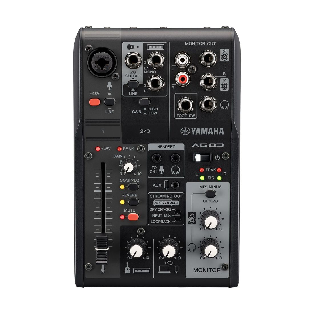 Yamaha AG03MK2 Live Streaming Mixer and Audio Interface - Black